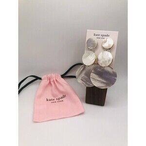 Kate Spade NY~Liana Stacked Disks Mother Of Pearl Earrings.NWT &Dustbag